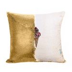 مخدة سحرية مع الحشوة لون ذهبي بتصميم مثلجات الجماجم