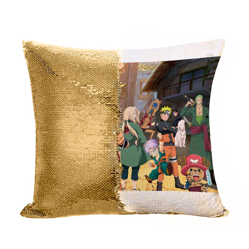 مخدة سحرية مع الحشوة لون ذهبي بتصميم ميدوريا وباكوغو واوول مايت مخدة سحرية مع الحشوة لون ذهبي بتصميم ميدوريا وباكوغو واوول مايت