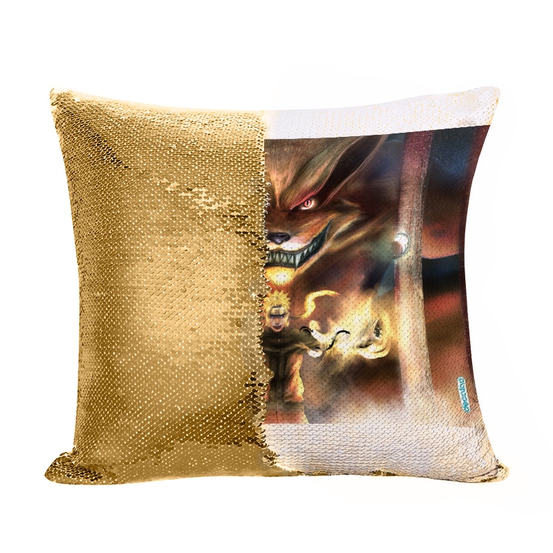 مخدة سحرية مع الحشوة لون ذهبي بتصميم ناروتو وكوراما الكيوبي مخدة سحرية مع الحشوة لون ذهبي بتصميم ناروتو وكوراما الكيوبي