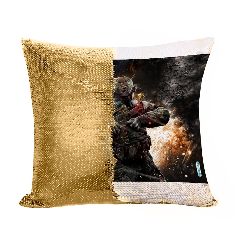 مخدة سحرية مع الحشوة لون ذهبي بتصميم نيران معارك كول أوف ديوتي مخدة سحرية مع الحشوة لون ذهبي بتصميم نيران معارك كول أوف ديوتي