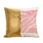 مخدة سحرية مع الحشوة لون ذهبي بتصميم وردي