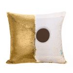 مخدة سحرية مع الحشوة لون ذهبي بتصميم وقت القهوة