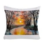 مخدة مع الحشوة بتصميم انعكاس الغروب