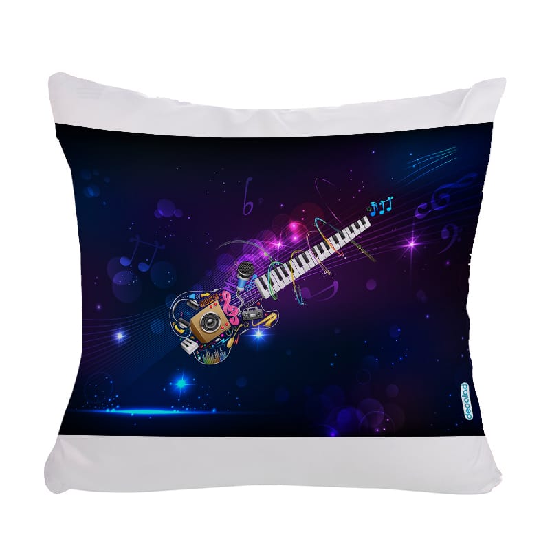 مخدة مع الحشوة بتصميم جيتار ومفاتيح بيانو مخدة مع الحشوة بتصميم جيتار ومفاتيح بيانو