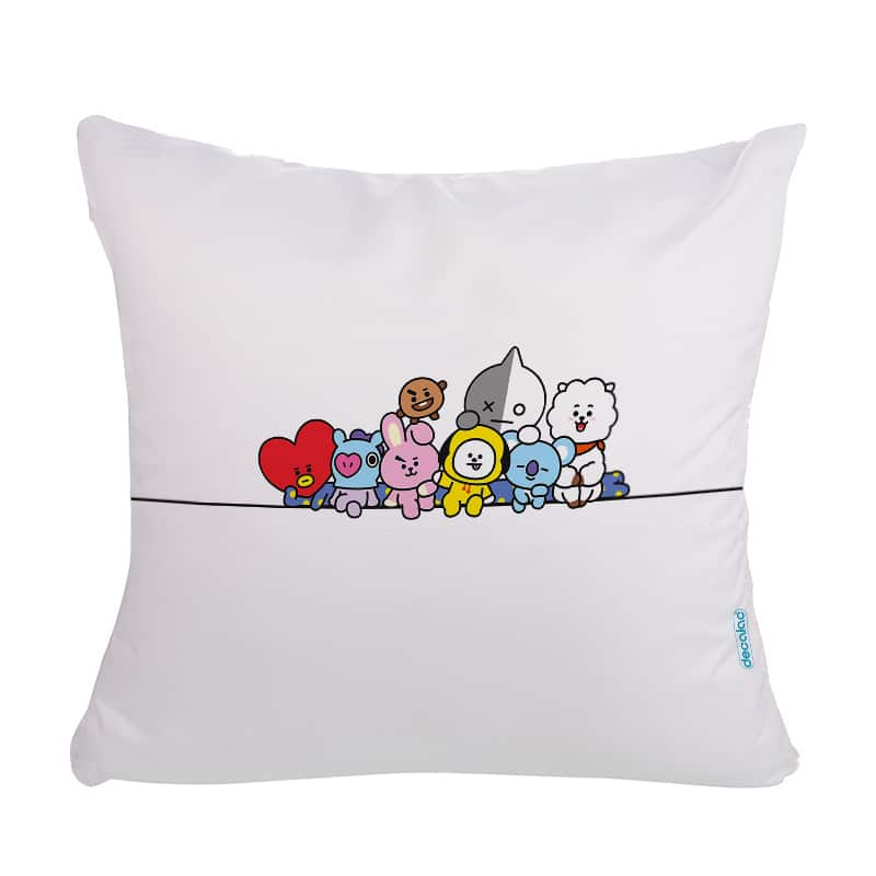 مخدة مع الحشوة بتصميم خط السعادة شخصيات BT21 مخدة مع الحشوة بتصميم خط السعادة شخصيات BT21