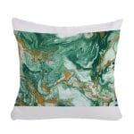 مخدة مع الحشوة بتصميم ذهبي وأخضر