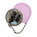 مرآة جيب جلد  دائرية  بتصميم أبيكس ليجندز قلب أسود