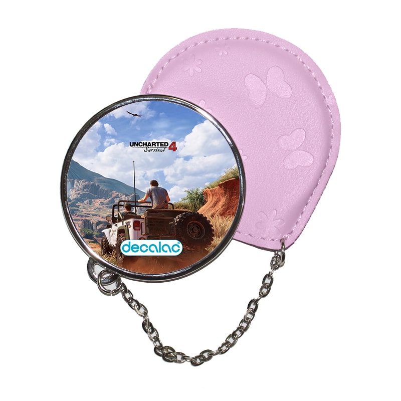 مرآة جيب جلد  دائرية  بتصميم أنشارتد 4: نهاية لص مرآة جيب جلد  دائرية  بتصميم أنشارتد 4: نهاية لص