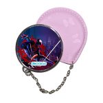 مرآة جيب جلد  دائرية  بتصميم إنتو ذا سبايدر فيرس