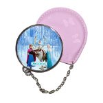 مرآة جيب جلد  دائرية  بتصميم ابطال فروزن