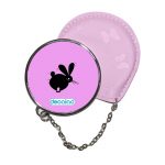 مرآة جيب جلد  دائرية  بتصميم ارنب مخيف