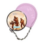 مرآة جيب جلد  دائرية  بتصميم اطلاق النار باتلفيلد