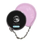 مرآة جيب جلد  دائرية  بتصميم اكتمال القمر