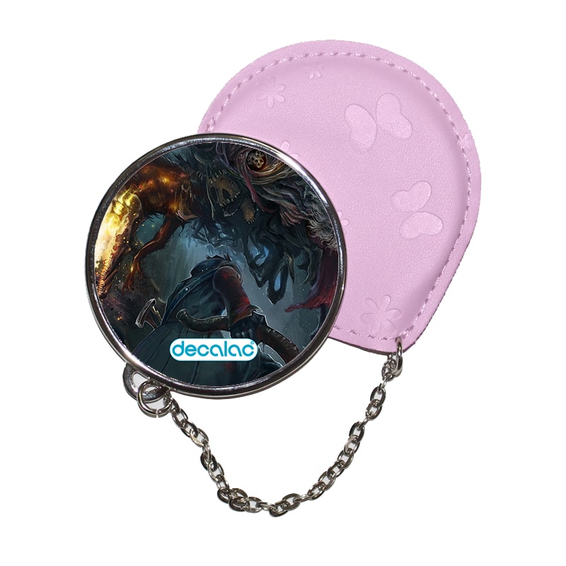 مرآة جيب جلد دائرية بتصميم الأرواح الشريرة بلود بورن مرآة جيب جلد دائرية بتصميم الأرواح الشريرة بلود بورن