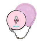 مرآة جيب جلد  دائرية  بتصميم الأستماع الى الموسيقى