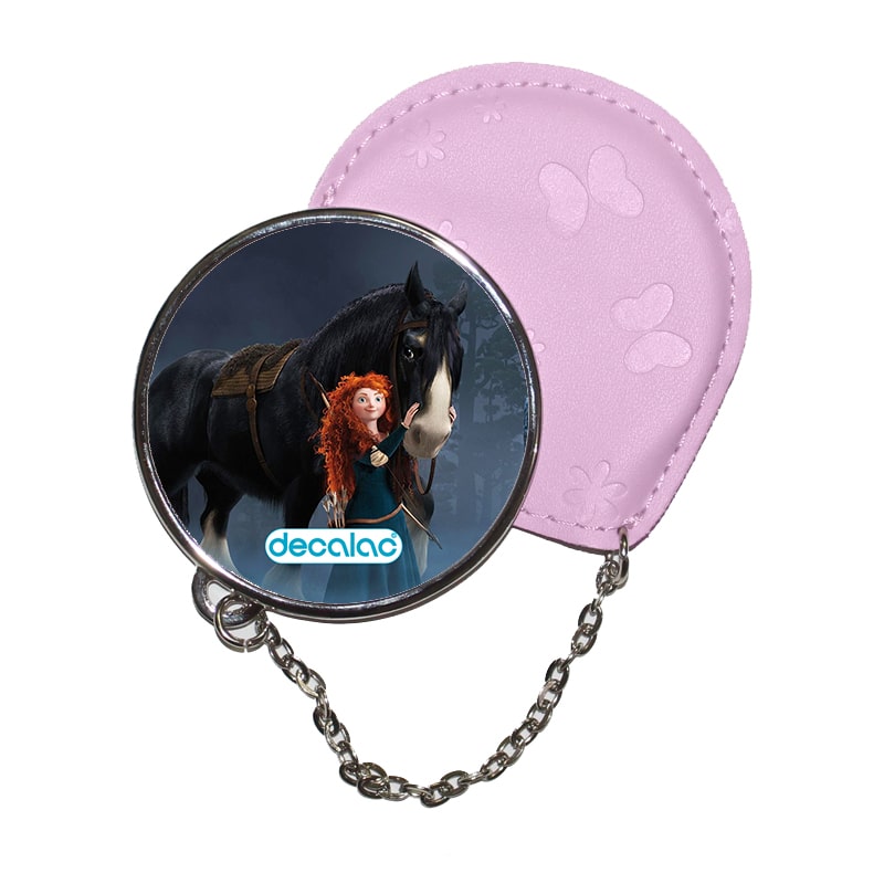 مرآة جيب جلد  دائرية  بتصميم الأميرة مريدا مرآة جيب جلد  دائرية  بتصميم الأميرة مريدا