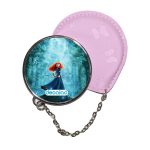 مرآة جيب جلد  دائرية  بتصميم الأميرة ميريدا مع القوس والسهم