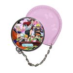 مرآة جيب جلد  دائرية  بتصميم الاحتفال مع كل الانميات