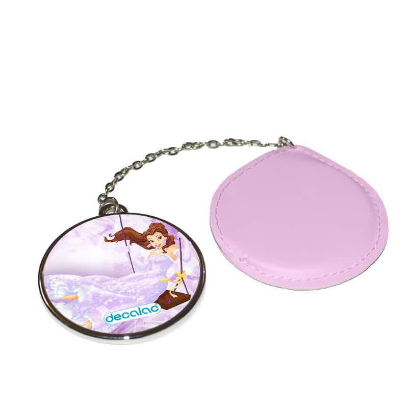 مرآة-جيب-جلد-دائرية-بتصميم-الاميرة-بيلا-بفستان-لامع-1