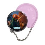 مرآة جيب جلد  دائرية  بتصميم الاميره ميريدا تنقذ امها