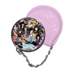 مرآة جيب جلد  دائرية  بتصميم الشخصيات المخيفه كل الانميات