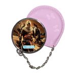 مرآة جيب جلد  دائرية  بتصميم الطائرمع الصقر أساسنز كريد