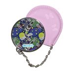 مرآة جيب جلد  دائرية  بتصميم الفضاء الخارجي