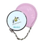 مرآة جيب جلد  دائرية  بتصميم اللطيف شيمي شخصيات BT21