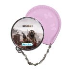 مرآة جيب جلد  دائرية  بتصميم باتلفيلد 1 التخفي جيدا