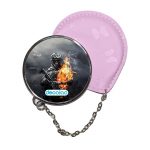 مرآة جيب جلد  دائرية  بتصميم باتلفيلد 3