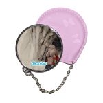 مرآة جيب جلد  دائرية  بتصميم باكوغو أكاديميتي للأبطال