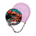 مرآة جيب جلد  دائرية  بتصميم تسلق الجدران سبايدر مان