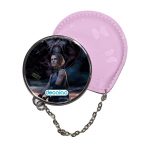 مرآة جيب جلد  دائرية  بتصميم جيل فالنتاين رزدنت ايفل 3