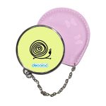 مرآة جيب جلد  دائرية  بتصميم حلزون