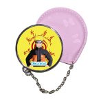 مرآة جيب جلد  دائرية  بتصميم ختم ناروتو