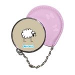 مرآة جيب جلد  دائرية  بتصميم خروف