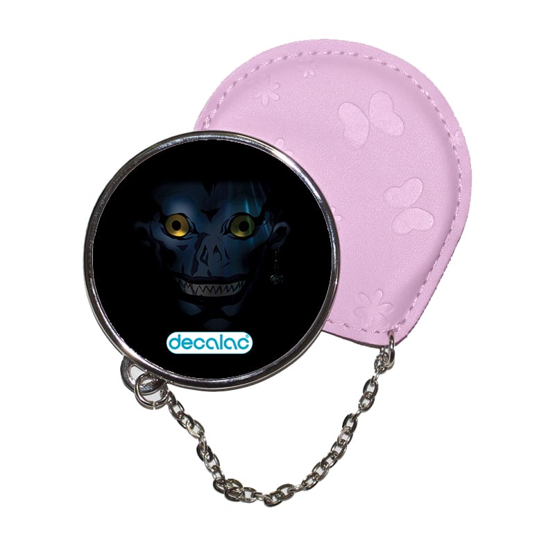 مرآة جيب جلد دائرية بتصميم ديث نوت ريوك مخيف مرآة جيب جلد دائرية بتصميم ديث نوت ريوك مخيف