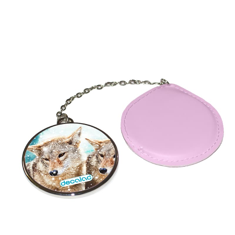 مرآة-جيب-جلد-دائرية-بتصميم-ذئب-1