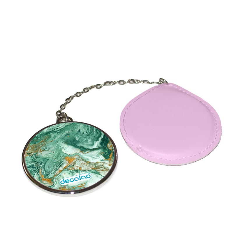 مرآة-جيب-جلد-دائرية-بتصميم-ذهبي-وأخضر-1