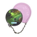 مرآة جيب جلد  دائرية  بتصميم رحله الى الفضاء