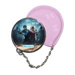 مرآة جيب جلد  دائرية  بتصميم رزدنت إيفل 2 ريميك