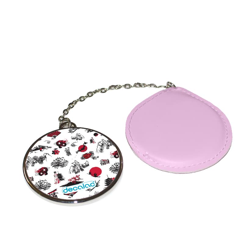 مرآة-جيب-جلد-دائرية-بتصميم-رسومات-يابانيه-1