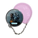 مرآة جيب جلد  دائرية  بتصميم سام بريدجز ديث ستراندنغ