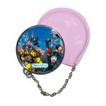 مرآة جيب جلد  دائرية  بتصميم سباق أكاديميتي للأبطال