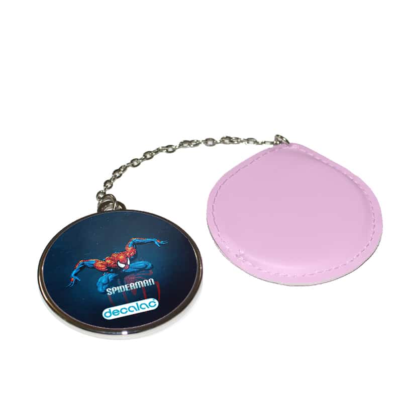 مرآة-جيب-جلد-دائرية-بتصميم-سبايدر-مان-الرائع-1