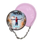 مرآة جيب جلد  دائرية  بتصميم سبايدر مان ايرون مان