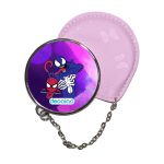 مرآة جيب جلد  دائرية  بتصميم  سبيدر مان رسم