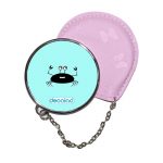 مرآة جيب جلد  دائرية  بتصميم سلطعون خائف