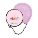 مرآة جيب جلد  دائرية  بتصميم شخصيات BT21 المحبوبة