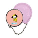 مرآة جيب جلد  دائرية  بتصميم شخصيه شيمي BT21